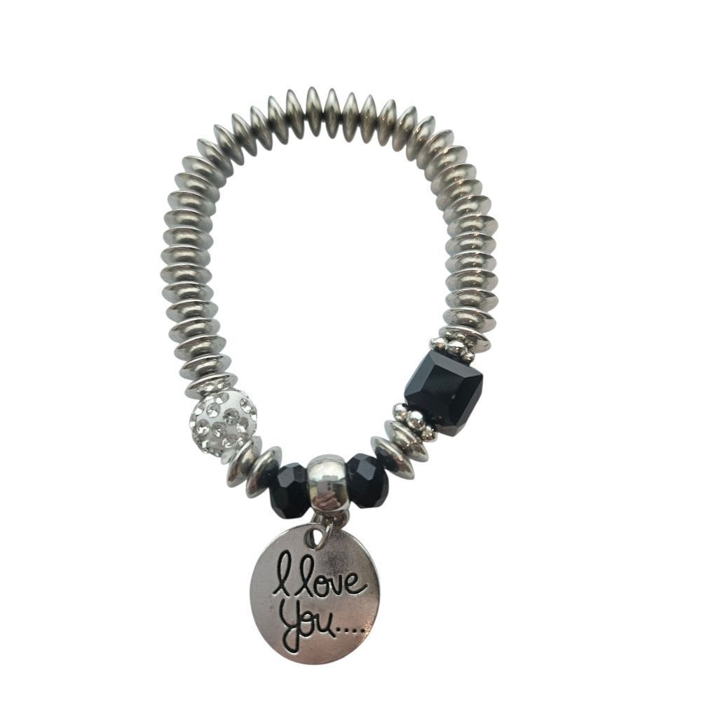 2/$10 Silver and Black Charm Bracelets Must Bundle For This Price - Picture 3 of 4